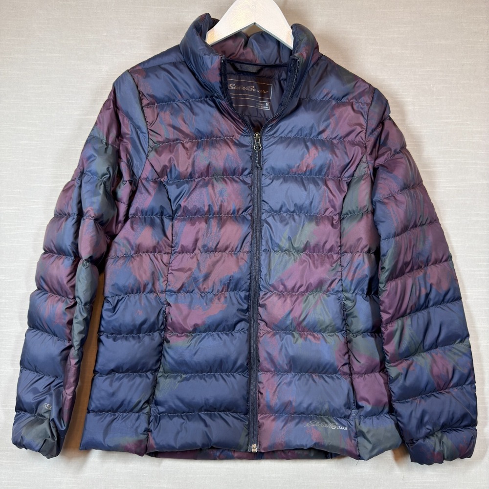 Eddie Bauer Jacket Womens M Blue Puffer CirrusLite Down EB650 Amethyst Packable
